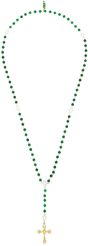 Photo: VEERT Gold & Green Rosary Necklace