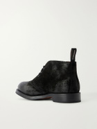 Grenson - Rory Burnished-Suede Lace-Up Boots - Black