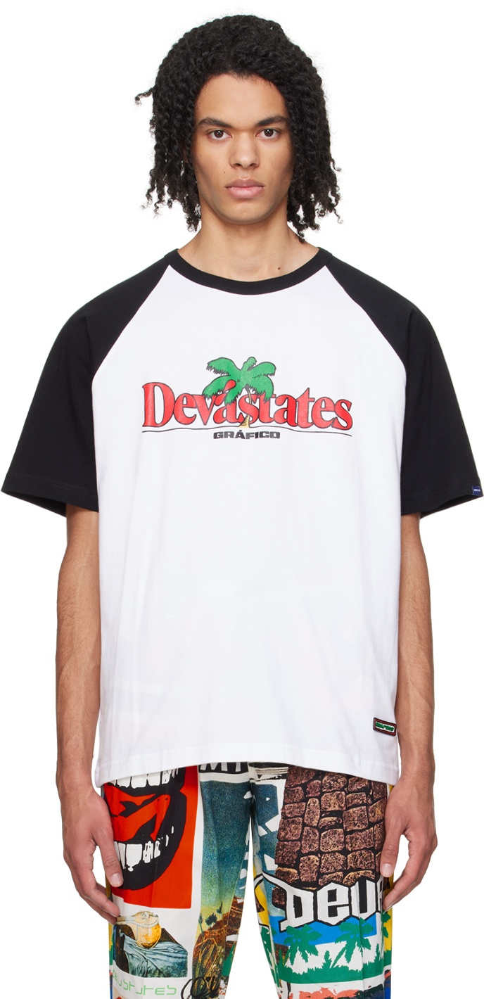 Photo: DEVÁ STATES White & Black Print T-Shirt