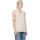 GANNI Beige Cashmere Knit Vest