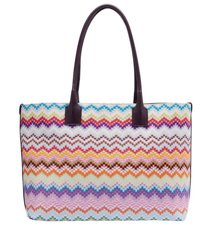 Photo: Missoni Zigzag leather-trimmed lamé tote bag