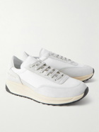 Common Projects - Track 80 Suede and Ripstop Sneakers - White