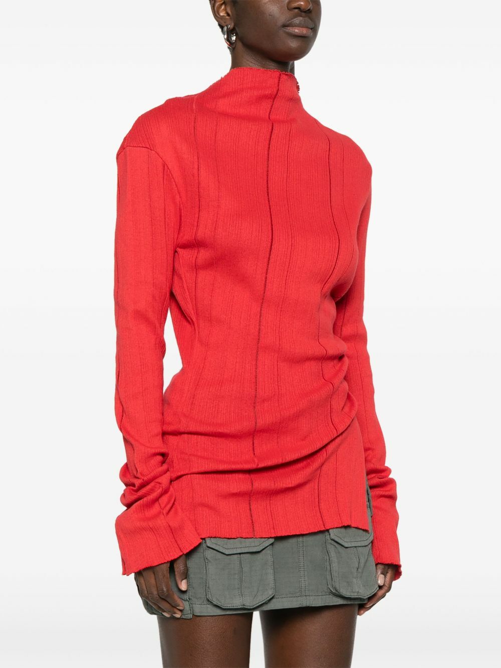 Jade Cropper Slit-Detail Knitted Top