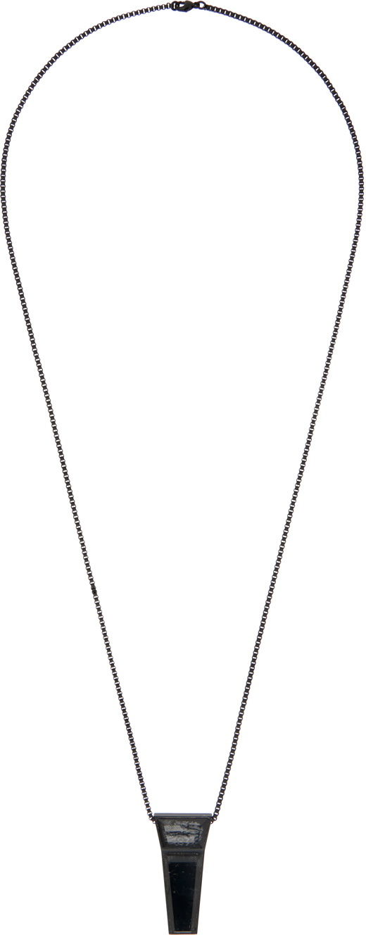 Rick Owens Black Crystal Trunk Necklace