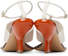 Dries Van Noten White & Orange Leather Heeled Sandals