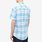 Burberry Men's Short Sleeve Caxton Check Shirt in Optic White Ip Check