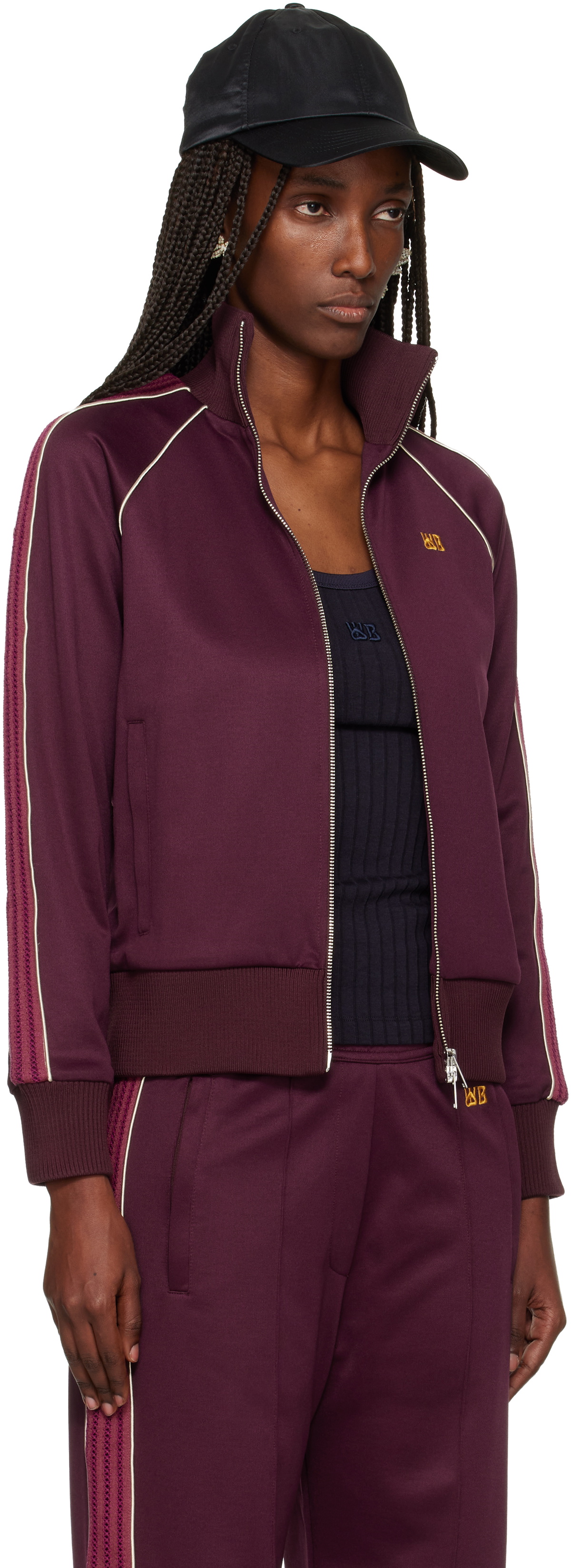 Wales Bonner Burgundy 'The Mantra' Track Jacket