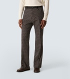 Wales Bonner Country checked linen-blend straight pants