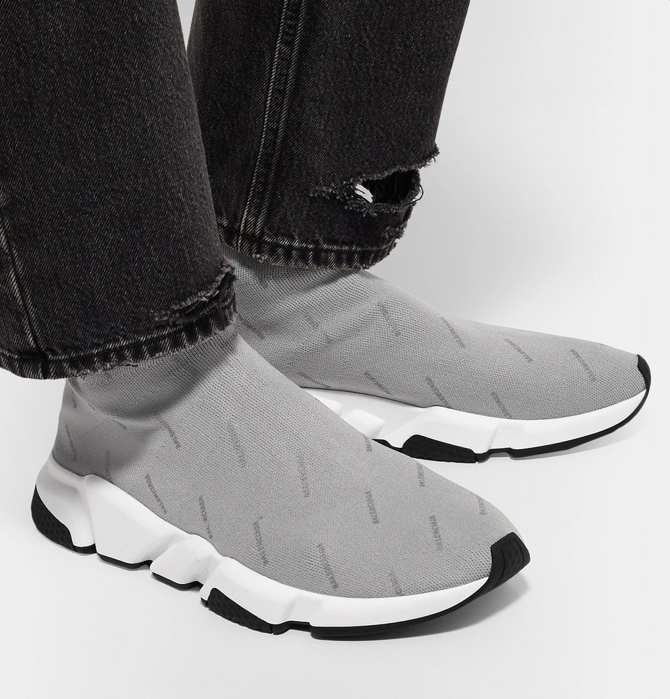 Balenciaga speed trainer reflective grey best sale