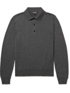 TOM FORD - Cashmere and Silk-Blend Polo Shirt - Gray