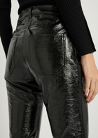 Courrèges Reedition Crinkled Vinyl Trousers Black