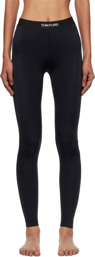 Photo: TOM FORD Black Lustrous Jersey Signature Leggings