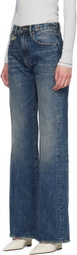 R13 Blue Flared High-Rise Jeans