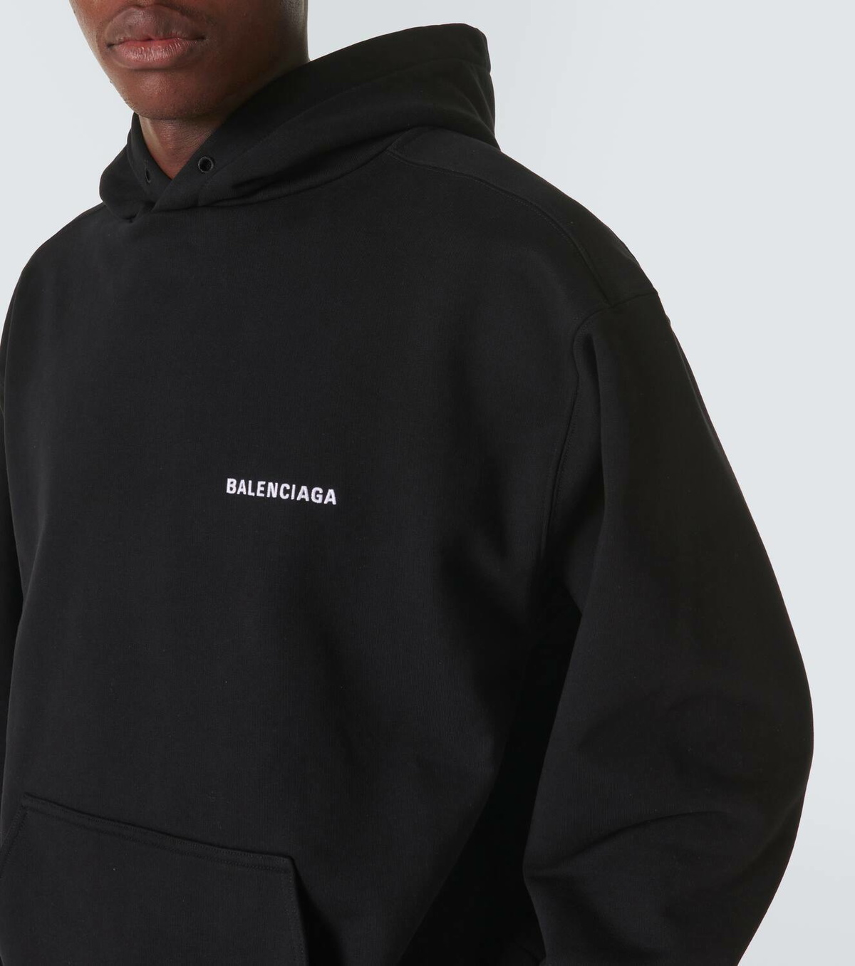 パーカー・フーディ [Balenciaga] Logo cotton fleece hoodie - Black/White Balenciaga Logo cotton fleece hoodie Balenciaga