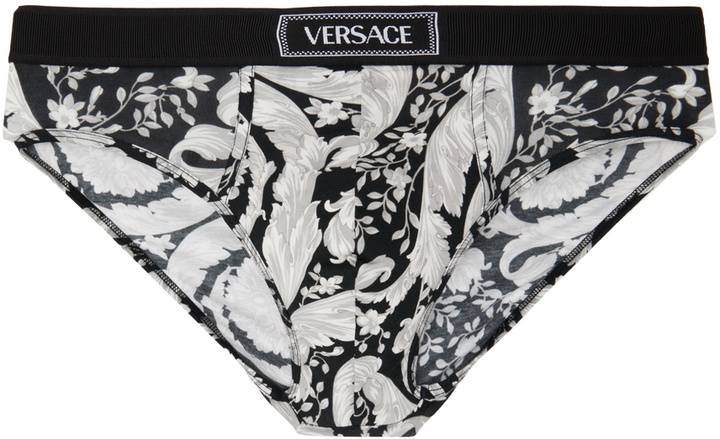 Photo: Versace Underwear Gray & Black Low-Rise Briefs