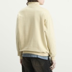 Auralee Men's High Gauge Sweat Half Zip Jumper in Ivory Beige