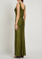 Reformation Pamela Silk Maxi Slip Dress Green