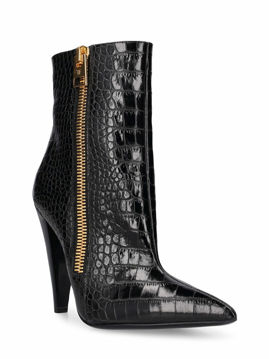 TOM FORD - 105mm Croc Embossed Ankle Boots TOM FORD