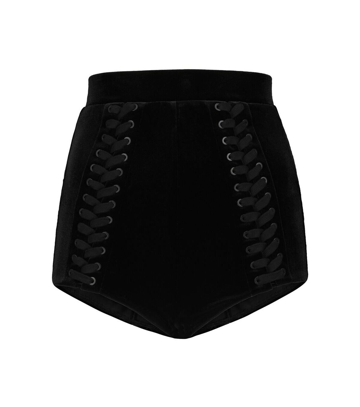 Alex Perry Nixon high-rise velvet shorts