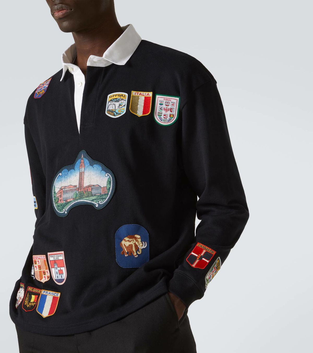 Bode Multi-Patch cotton polo sweater Bode
