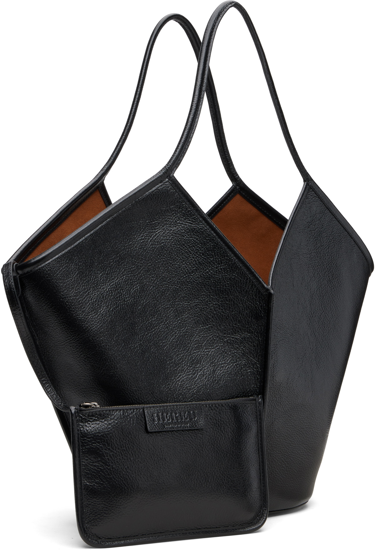 HEREU Black Calella Distressed Tote