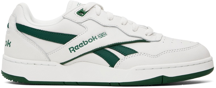 Photo: Reebok Classics White & Green Bb 4000 Ii Basketball Sneakers