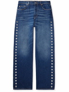 Off-White - Straight-Leg Eyelet-Embellished Jeans - Blue