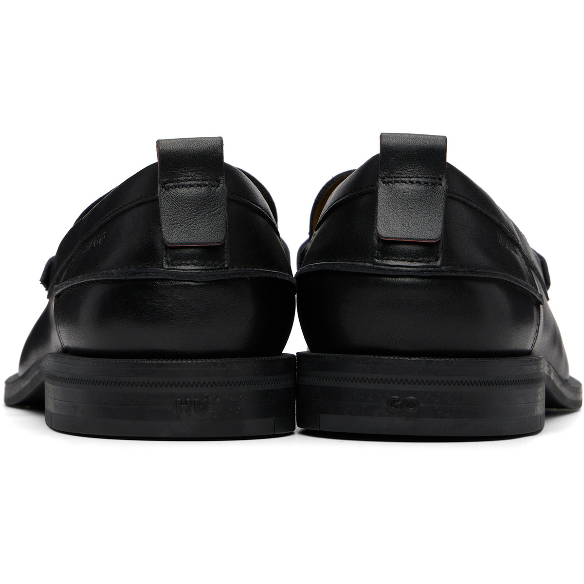 Hugo Black Stacked-Logo Bit Loafers