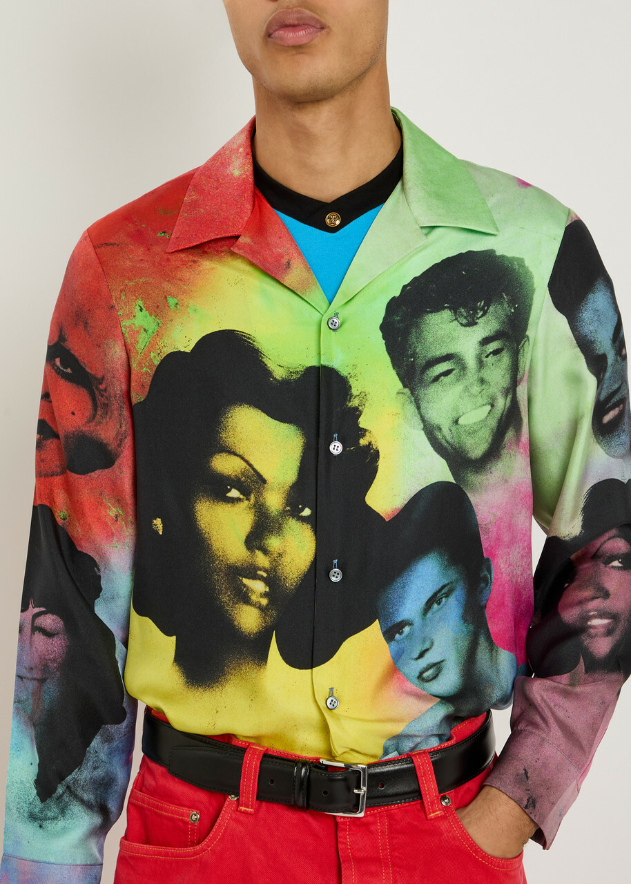 Versace Printed Silk Shirt Multicoloured 1