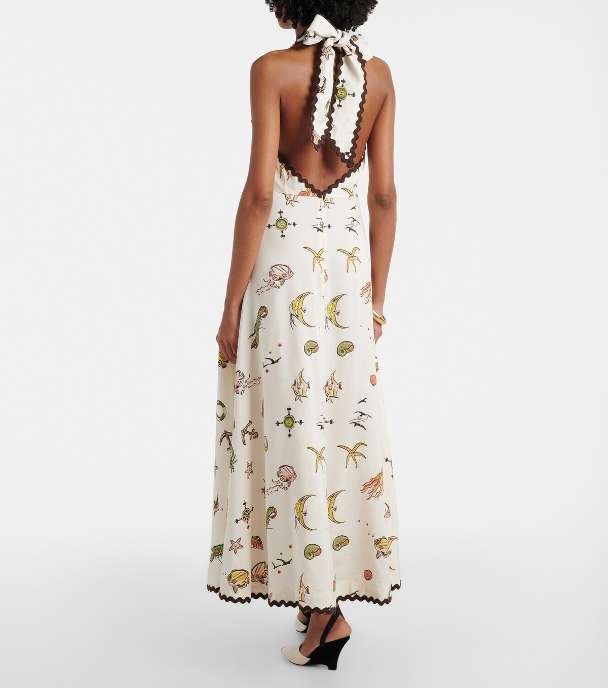 Alémais Printed halterneck midi dress