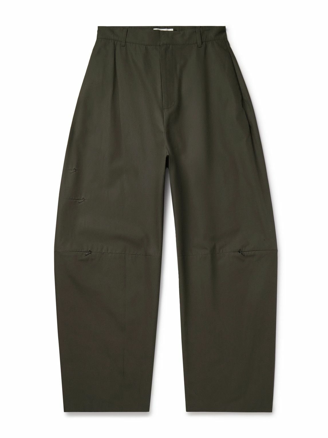Amomento - Barrel-Leg Cotton-Poplin Trousers - Green