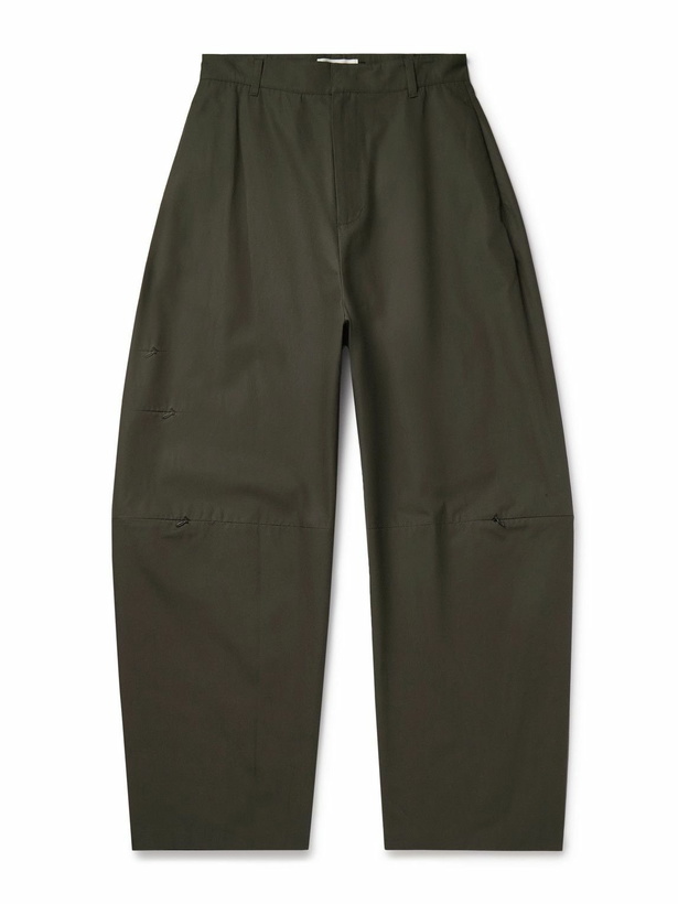 Photo: Amomento - Barrel-Leg Cotton-Poplin Trousers - Green
