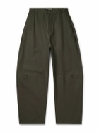 Amomento - Barrel-Leg Cotton-Poplin Trousers - Green