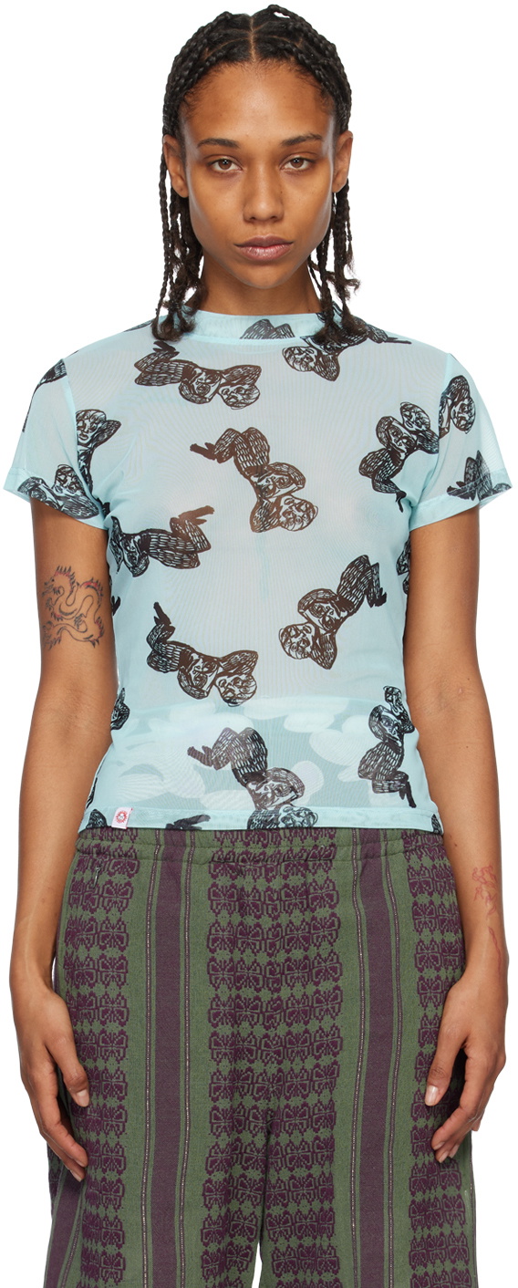 Tシャツ・カットソー CHARLES JEFFREY LOVERBOY CJLSS23BT1 BABY TEE LIGHT BLUE CHARLES JEFFREY LOVERBOY BABY TEE BLUE SS23 | 50%OFF SALE