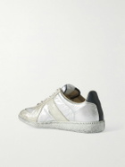 Maison Margiela - Replica Leather-Trimmed Shell Sneakers - Silver