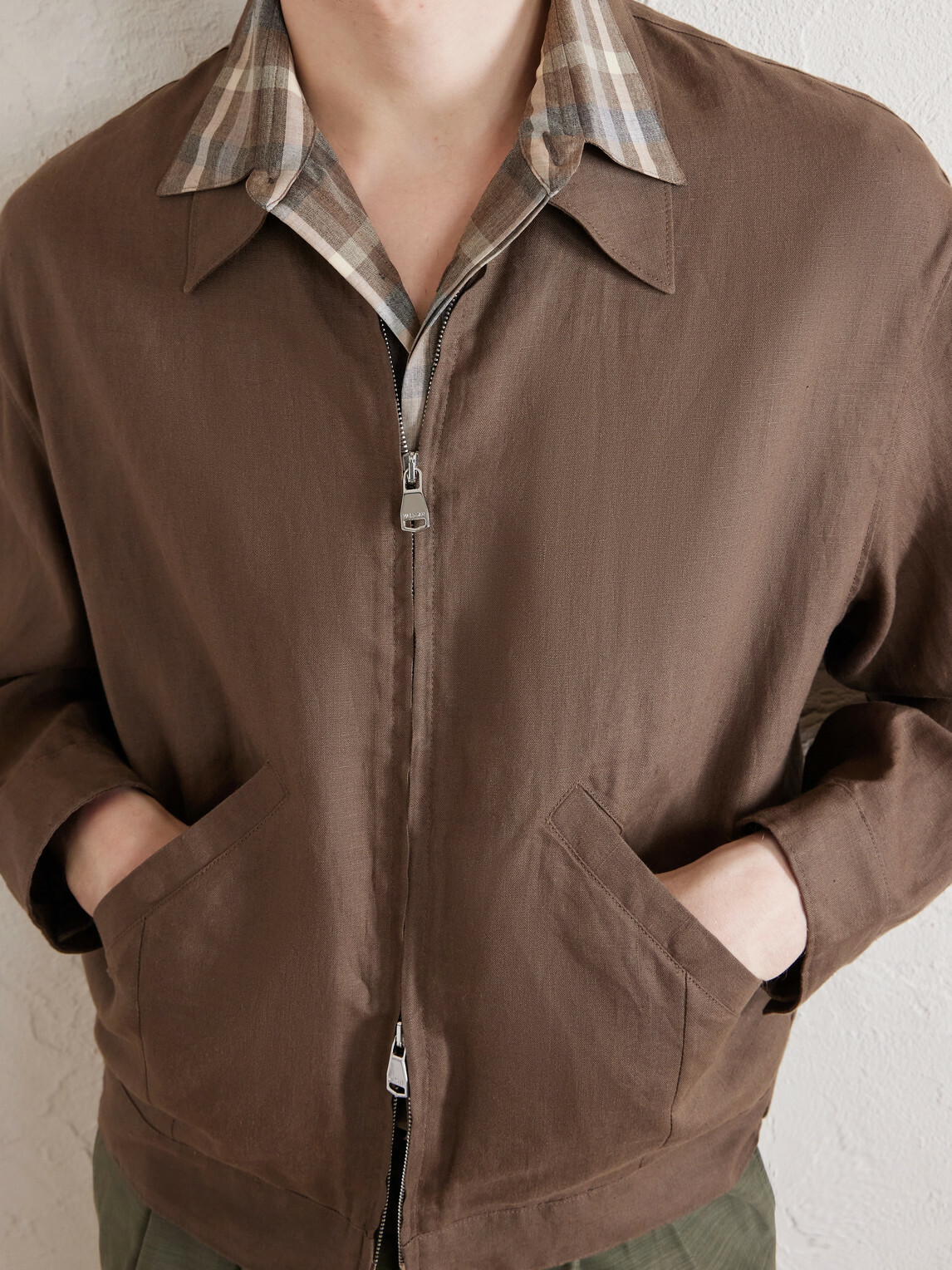 Valstar - Stan Linen Bomber Jacket - Brown