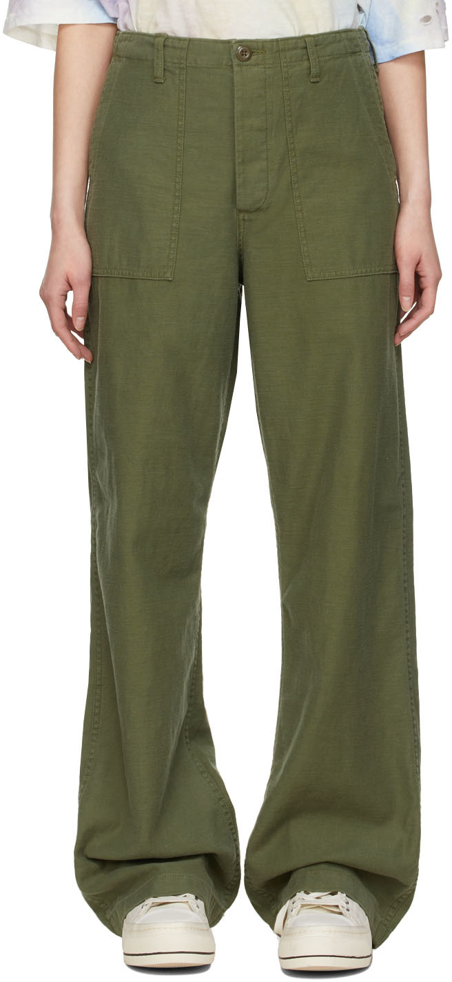 R13 Khaki Cotton Trousers R13