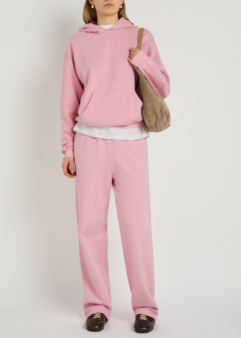 Skims Hooded Cotton-blend Sweatshirt Pink