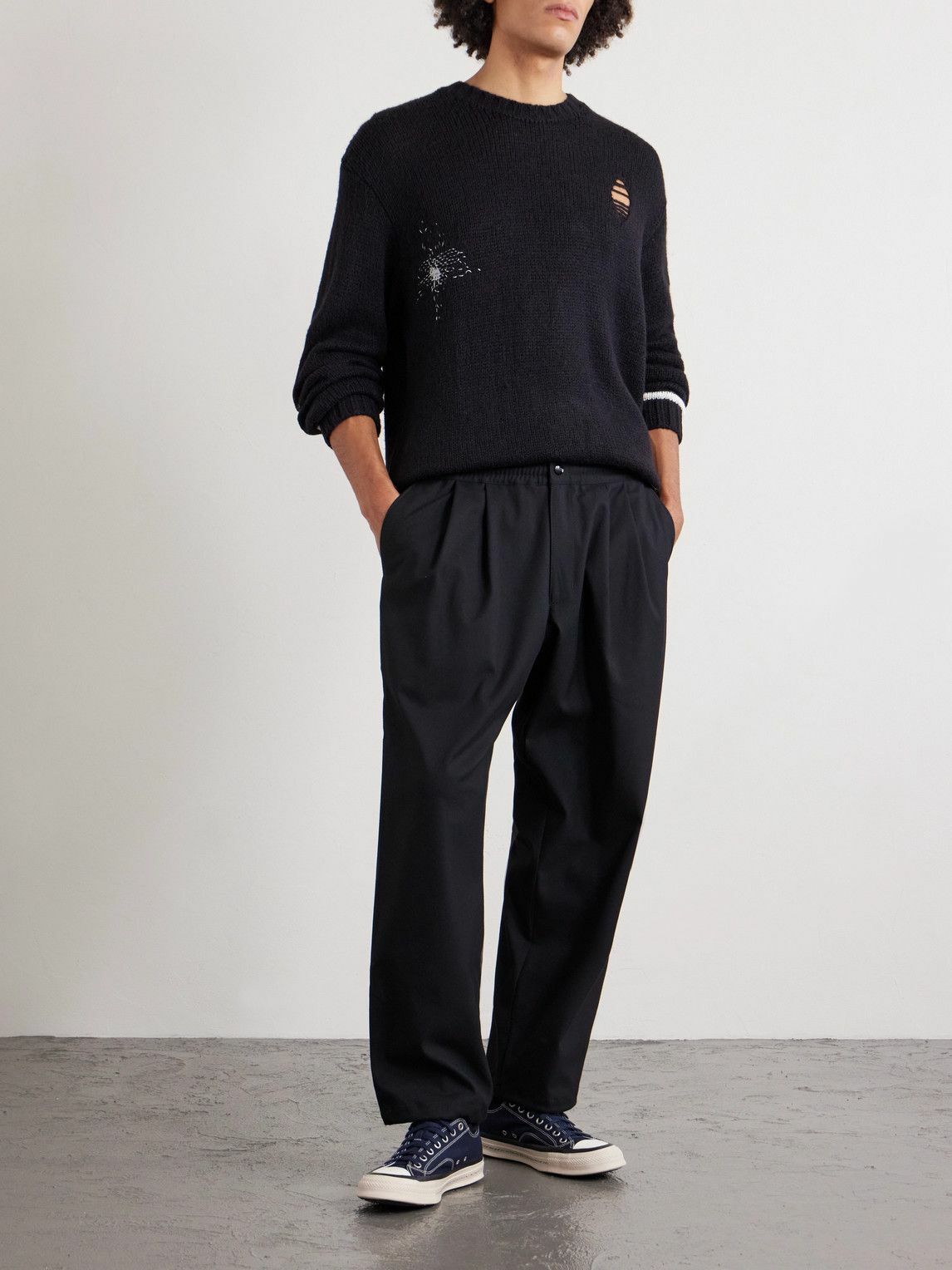 Neighborhood - Straight-Leg Crepe Trousers - Black
