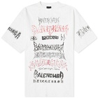Balenciaga Men's Political Campaign Oversized T-Shirt in White/Black/Red
