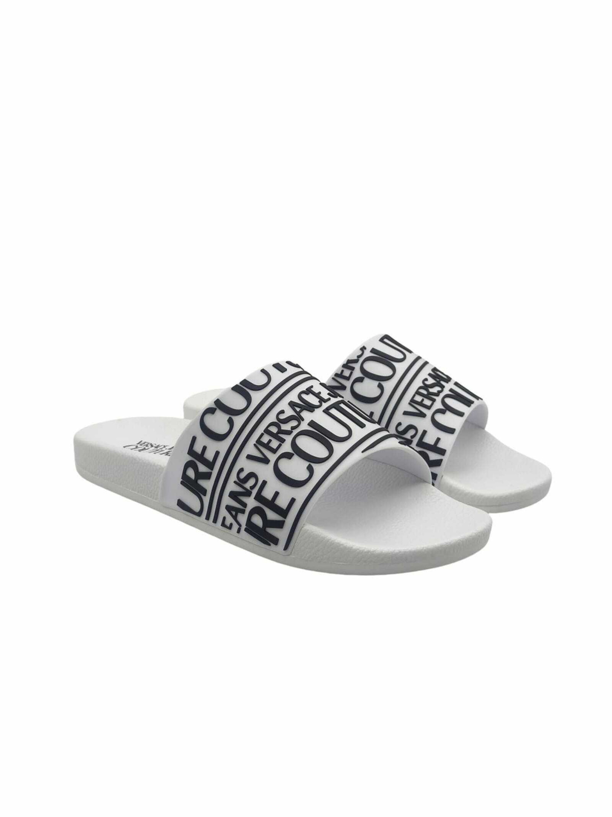 ★Versace Jeans Couture★ ホワイト バロッコ プールスライド Amazon.com | VERSACE JEANS COUTURE White/Gold Signature