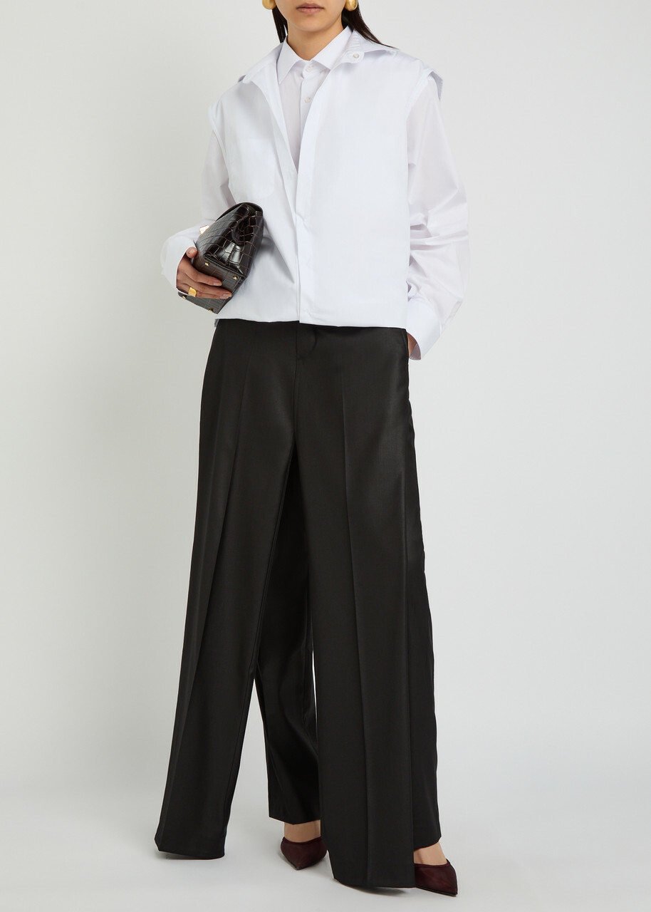 Bettter Double-shirt Cotton-blend Poplin Midi Dress White