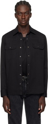 ZEGNA Black Flap Pocket Denim Shirt