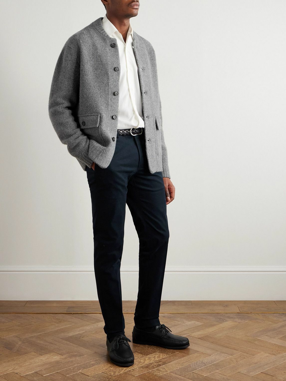 Incotex - Zanone Wool and Cashmere-Blend Cardigan - Gray