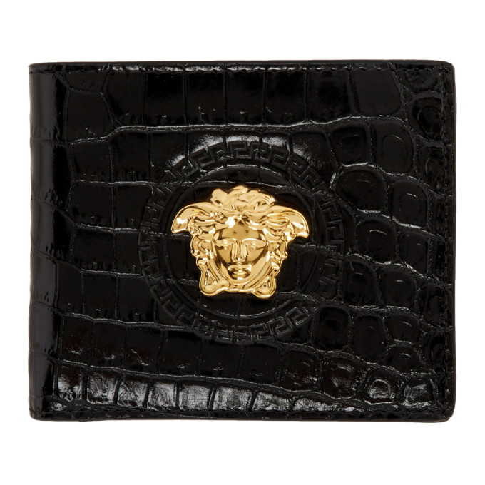 Photo: Versace Black Croc Medusa Palazzo Wallet