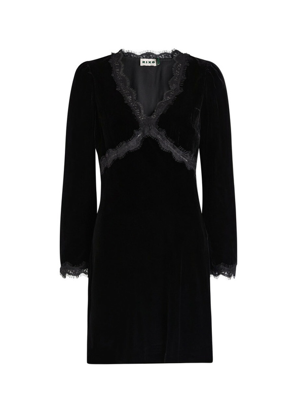Rixo Calla embroidered velvet minidress Rixo