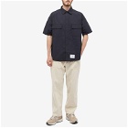 WTAPS Men's 2 2 Pocket Short Sleeve Ripstop Shirt in Navy