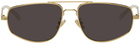 Bottega Veneta Gold Navigator Sunglasses