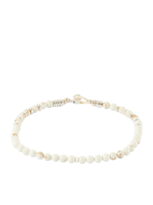 Photo: Mikia - Circle 4 Sterling Silver, Magnesite and Hematite Beaded Bracelet - White