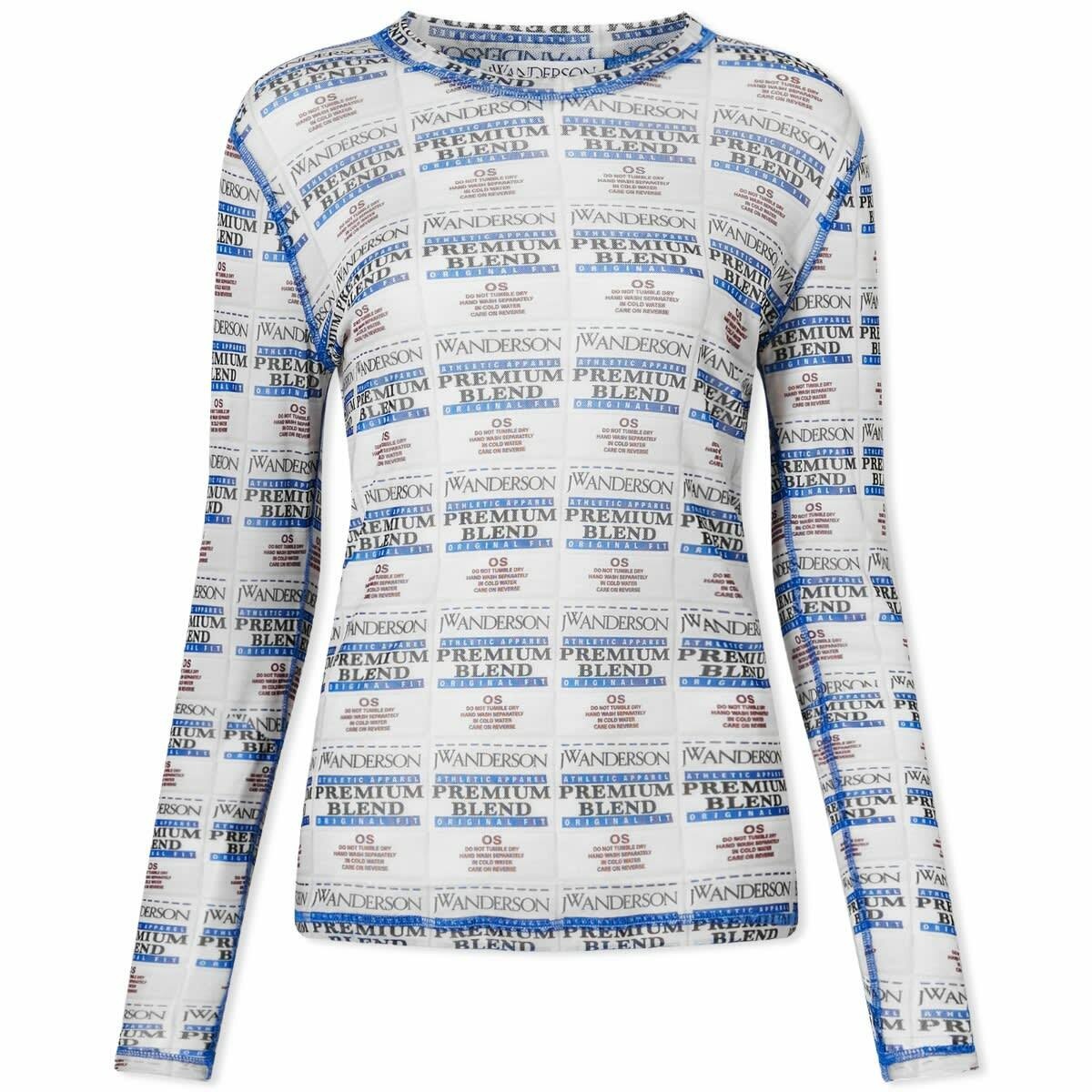 JW Anderson Women's Long Sleeve Label Underpinning Top in Off White JW ...